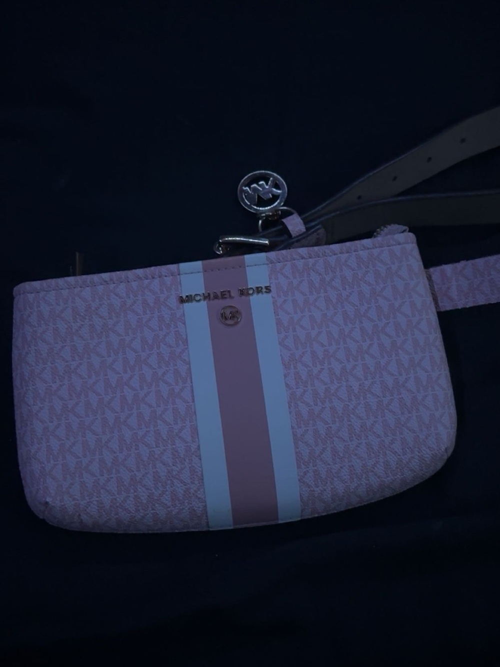Michael Kors Pink Signature Stripe Purse
